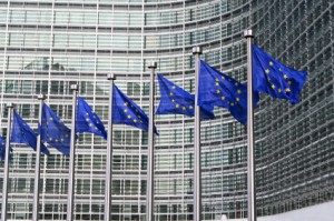 European flags in Brussels